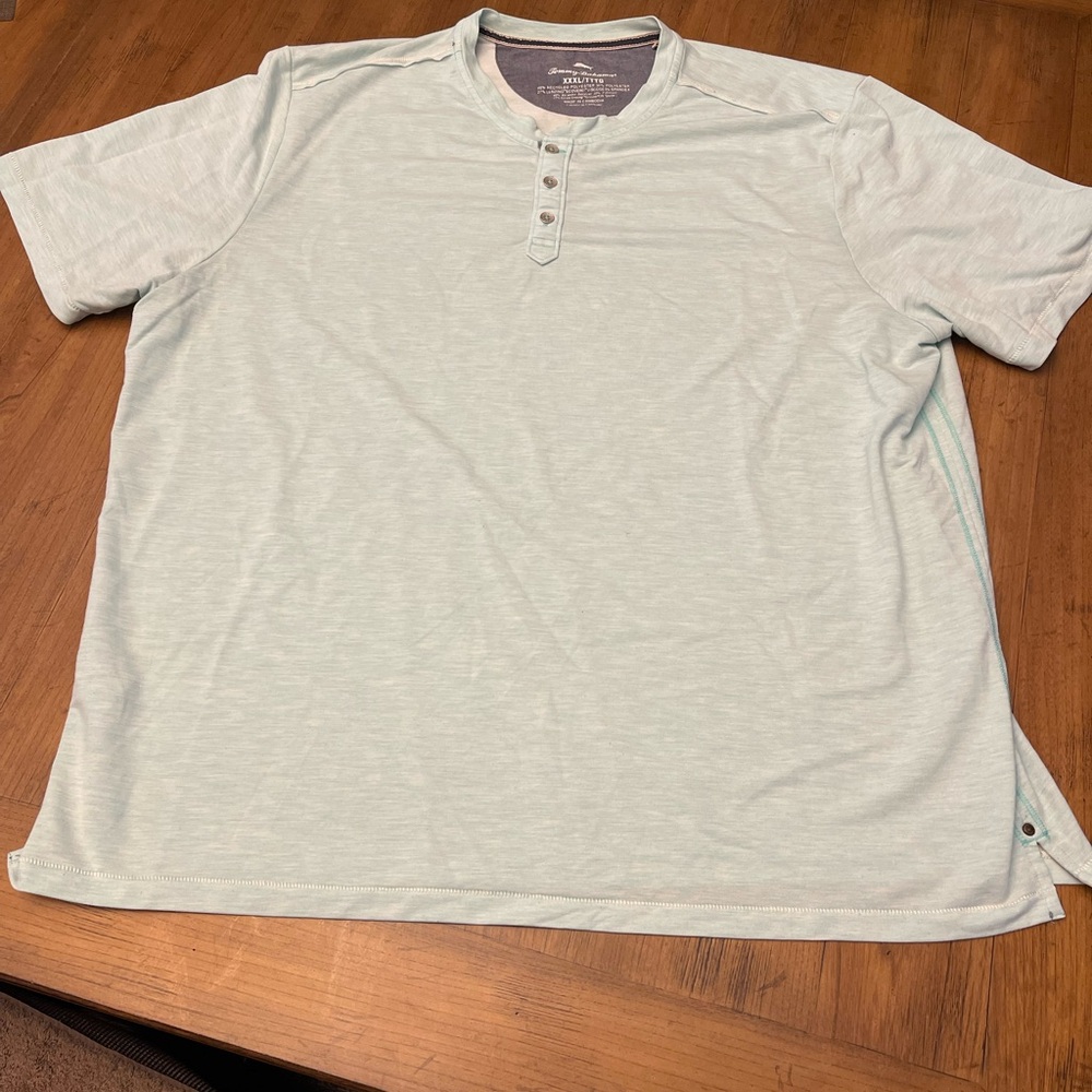 Tommy Bahama Men's Seafoam Henley Shirt 3XL